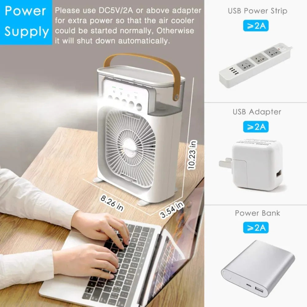 Ventilador Con Agua Portátil